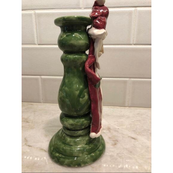 Santa Claus Christmas candlestick holder The Clayton Dickson Co. Canada 9” - Picture 4 of 10